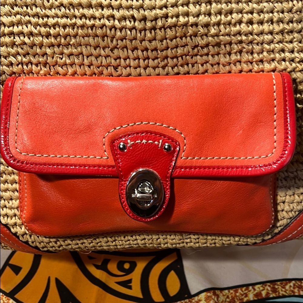 Coach Straw Pocket Tote (Style #22904) - Picture 2 of 13